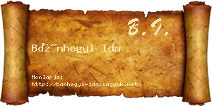 Bánhegyi Ida névjegykártya